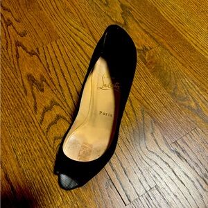 Suede peep toe Christian louboutin heels